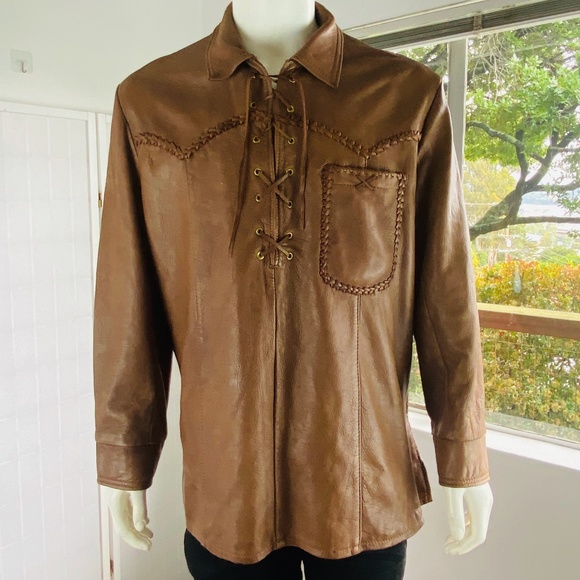 Leather pullover shirt best sale